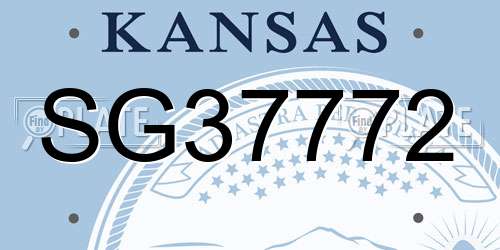 SG37772 Kansas License Plate