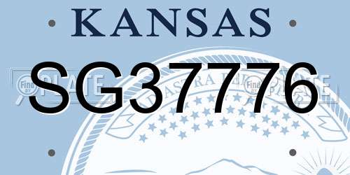SG37776 Kansas License Plate