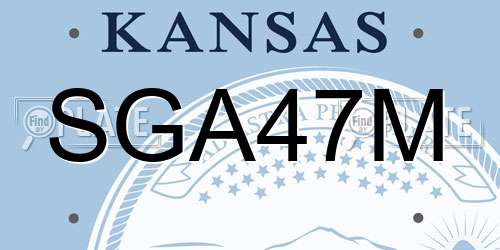 SGA47M Kansas License Plate