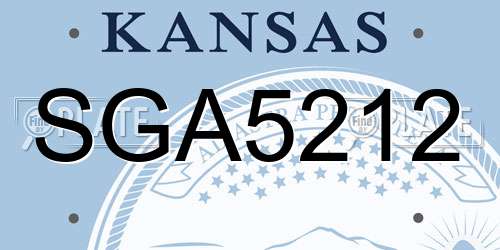 SGA5212 Kansas License Plate