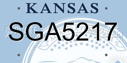 SGA5217 Kansas License Plate
