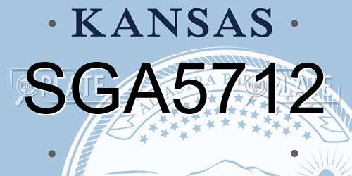 SGA5712 Kansas License Plate