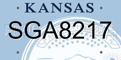 SGA8217 Kansas License Plate