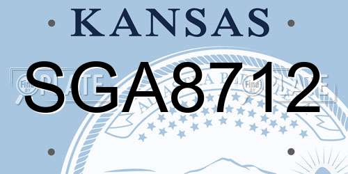 SGA8712 Kansas License Plate