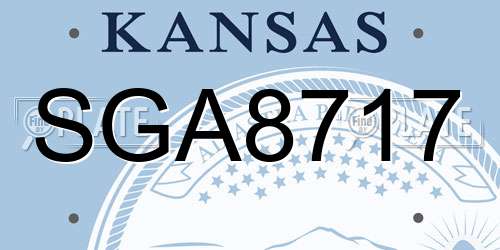 SGA8717 Kansas License Plate
