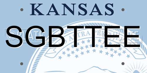 SGBTTEE Kansas License Plate