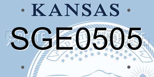 SGE0505 Kansas License Plate