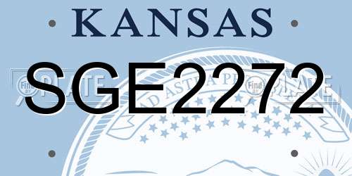 SGE2272 Kansas License Plate