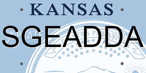 SGEADDA Kansas License Plate