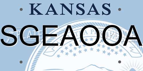 SGEAOOA Kansas License Plate