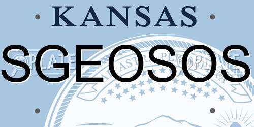 SGEOSOS Kansas License Plate