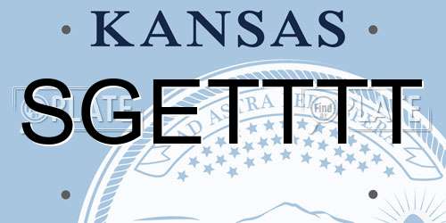 SGETTTT Kansas License Plate