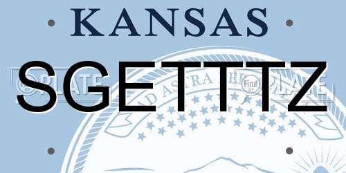 SGETTTZ Kansas License Plate