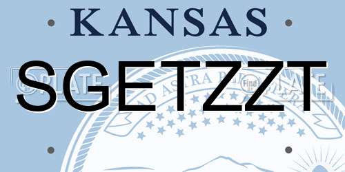 SGETZZT Kansas License Plate