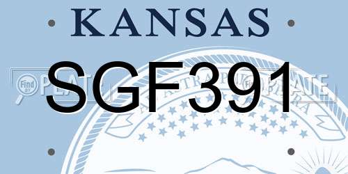 SGF391 Kansas License Plate