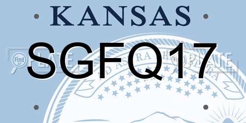 SGFQ17 Kansas License Plate
