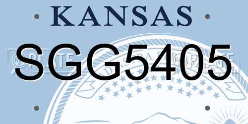 SGG5405 Kansas License Plate