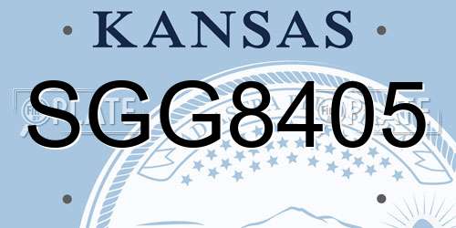 SGG8405 Kansas License Plate