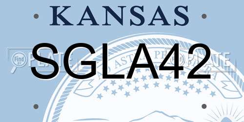 SGLA42 Kansas License Plate