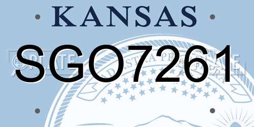 SGO7261 Kansas License Plate