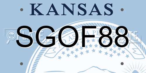 SGOF88 Kansas License Plate