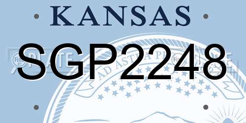 SGP2248 Kansas License Plate