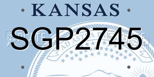 SGP2745 Kansas License Plate