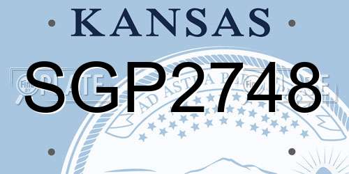 SGP2748 Kansas License Plate