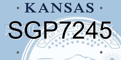 SGP7245 Kansas License Plate