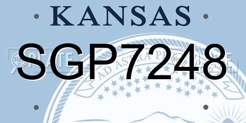 SGP7248 Kansas License Plate