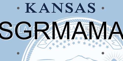 SGRMAMA Kansas License Plate