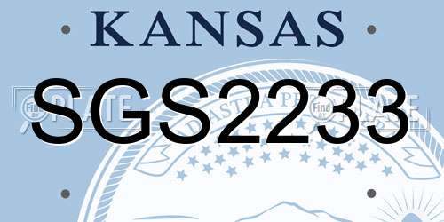 SGS2233 Kansas License Plate