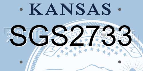 SGS2733 Kansas License Plate