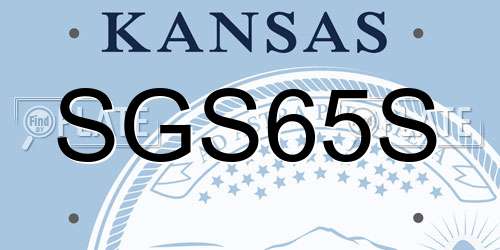 SGS65S Kansas License Plate