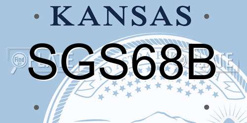 SGS68B Kansas License Plate