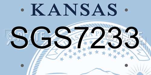 SGS7233 Kansas License Plate