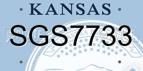 SGS7733 Kansas License Plate