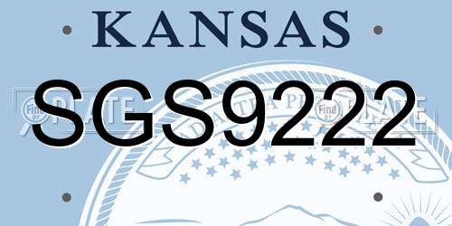 SGS9222 Kansas License Plate