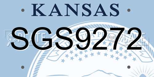 SGS9272 Kansas License Plate