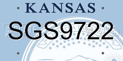 SGS9722 Kansas License Plate