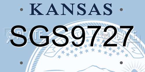 SGS9727 Kansas License Plate