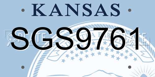 SGS9761 Kansas License Plate