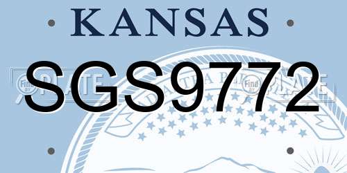 SGS9772 Kansas License Plate