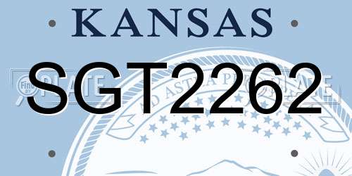 SGT2262 Kansas License Plate