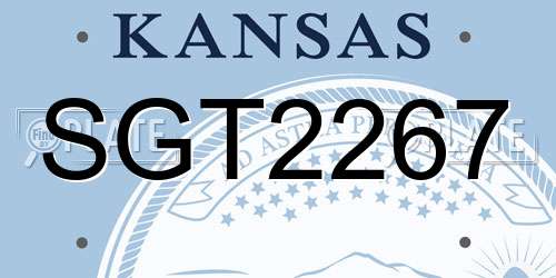 SGT2267 Kansas License Plate