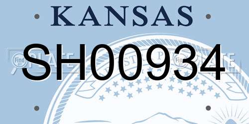 SH00934 Kansas License Plate