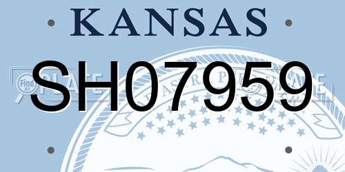 SH07959 Kansas License Plate