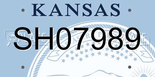 SH07989 Kansas License Plate