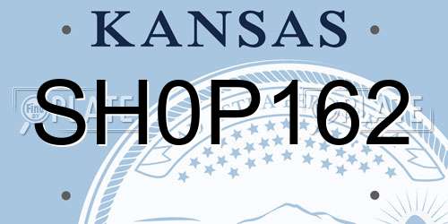 SH0P162 Kansas License Plate
