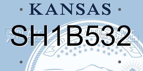 SH1B532 Kansas License Plate